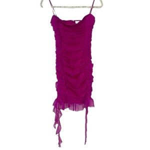Lovesome dress woman’s bodycon party Magenta purple bikini strap dress Size L